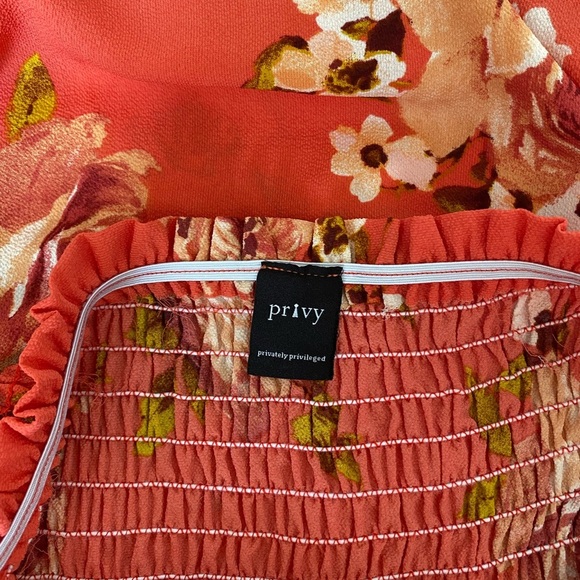 Privy Rose Floral Smocked High Low Wrap Style Flowy Front Tie Summer Sundress - Picture 8 of 11